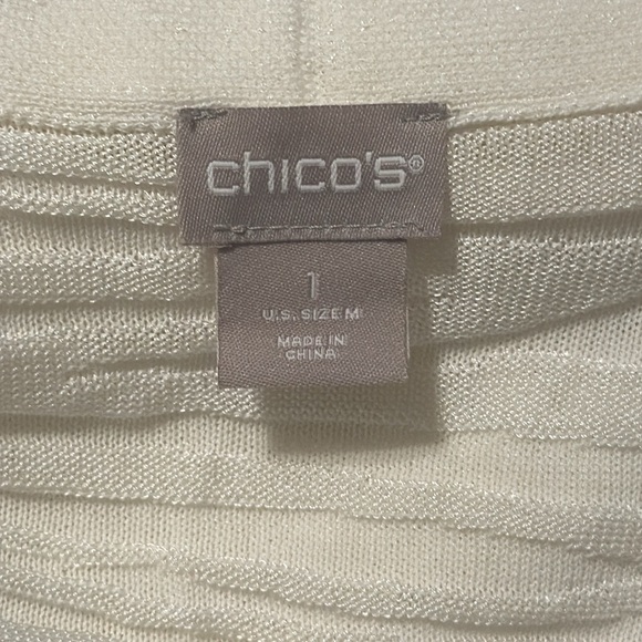 Women's Chico's Open Long Cardigan Medium Cream Animal Print - Picture 4 of 6